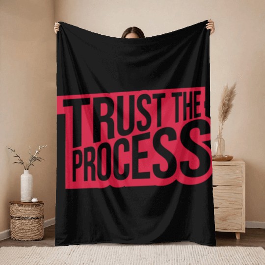 trust the process quote Throw Blankets