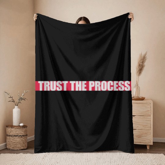 trust the process quote Throw Blankets