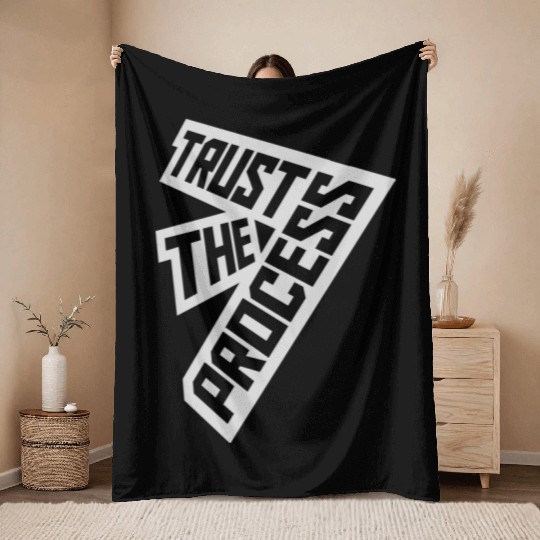 trust the process quote Throw Blankets