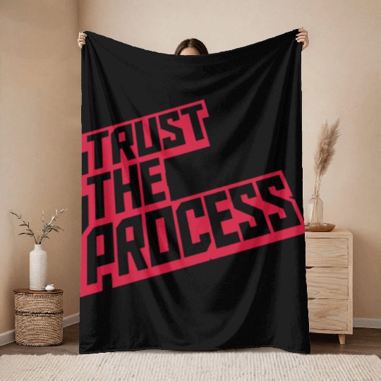 trust the process quote Throw Blankets