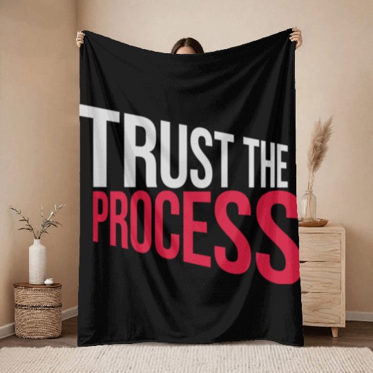 trust the process quote Throw Blankets