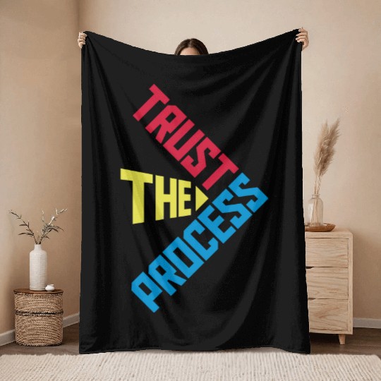 trust the process quote Throw Blankets