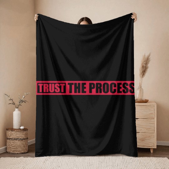 trust the process quote Throw Blankets