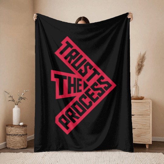 trust the process quote Throw Blankets