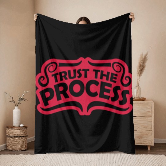 trust the process quote Throw Blankets