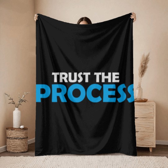 trust the process quote Throw Blankets