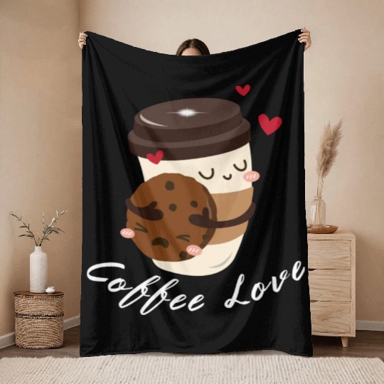 Coffee love cappuccino caffeine Throw Blankets