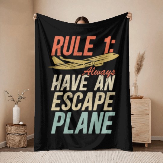 Airline Pilot Aviation Pun For a Corporate Pilot Throw Blankets