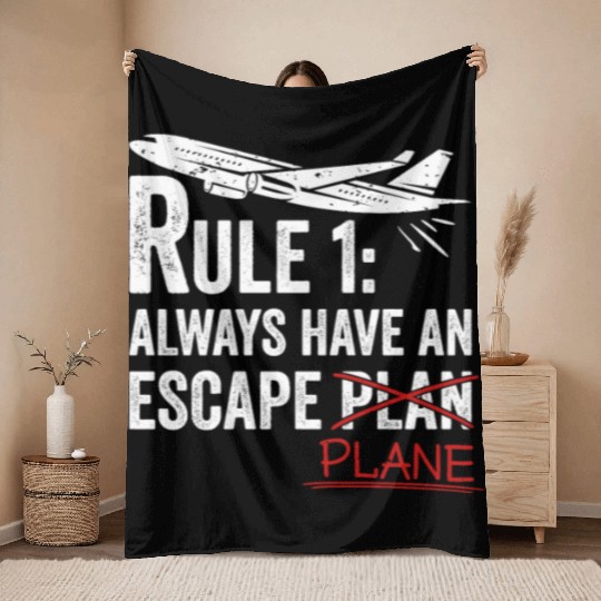 Airline Pilot Aviation Pun For a Corporate Pilot Throw Blankets