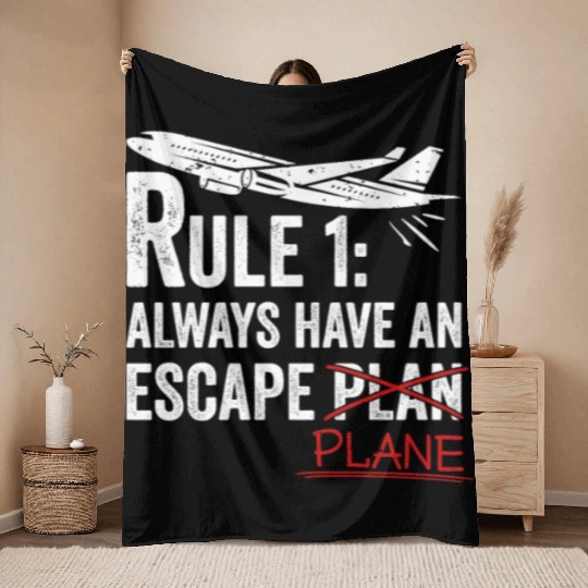Airline Pilot Aviation Pun For a Corporate Pilot Throw Blankets