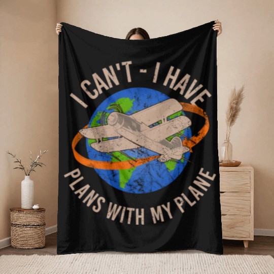 Airline Pilot Aviation Pun For a Corporate Pilot Throw Blankets