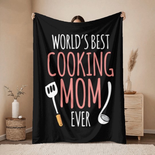 World's Best Cooking Mom Mommy Cook Mother Throw Blankets