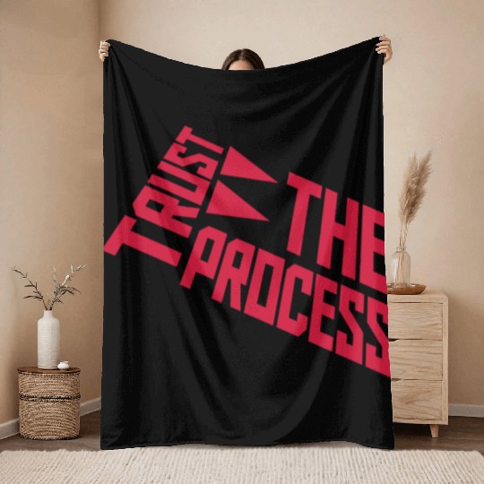 trust the process quote Throw Blankets