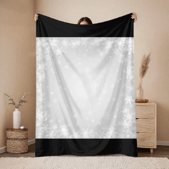 Grey White Snowflakes Pattern Throw Blankets