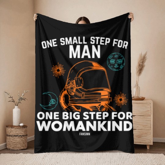 Science Astronaut Moon Sun Throw Blankets