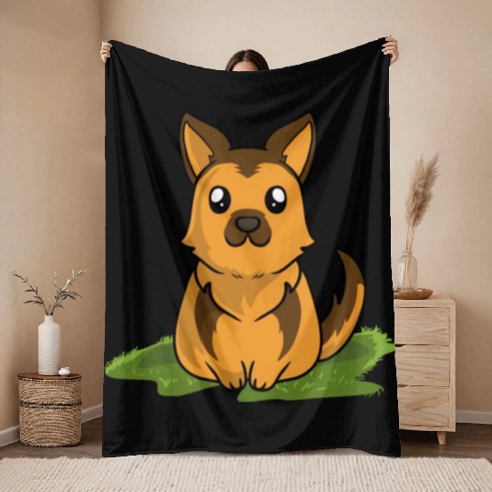 Dog German Shepherd Throw Blankets