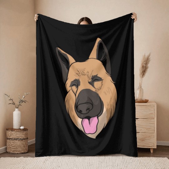 Dog German Shepherd Throw Blankets