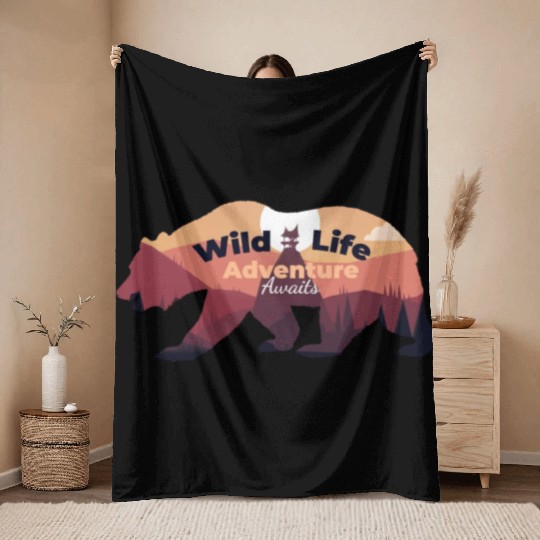 Wild life adventure awaits Throw Blankets
