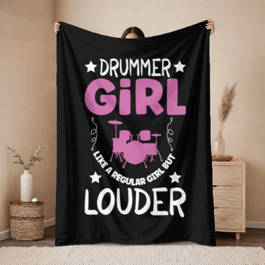 Drummer Drums Music Drum Set Drumming Throw Blankets