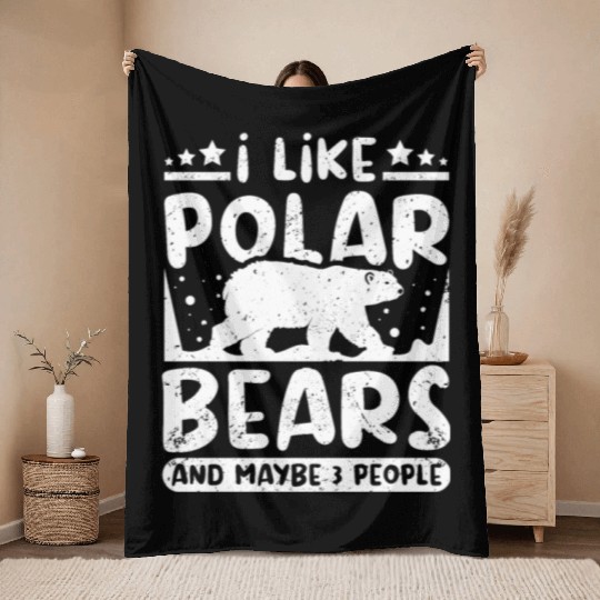 I like polar bears and maybe 3 people Throw Blankets