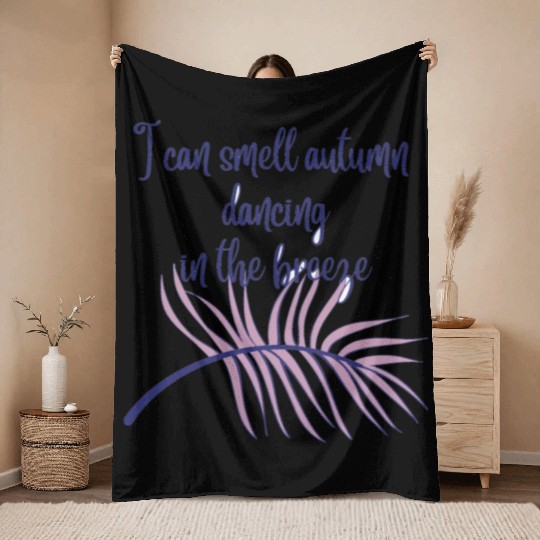 Autumn dancing in the breeze Throw Blankets