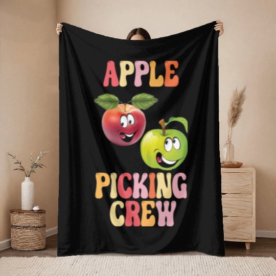 Apple Picking Crew Apple Picking Outfit Apple Throw Blankets