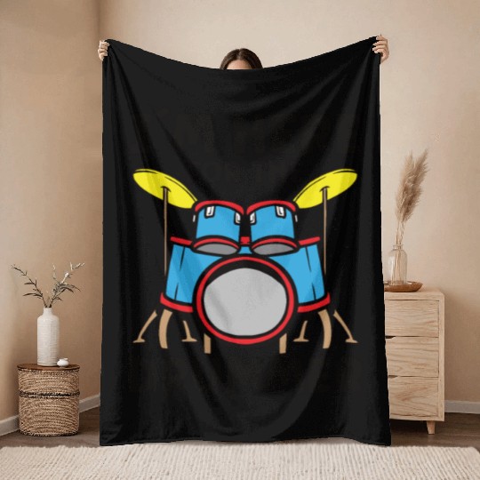 Drummer Drums Music Drum Set Drumming Throw Blankets