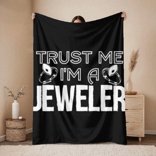 Jewellery Joke Jeweler Jewelry Diamond Gemstone Throw Blankets