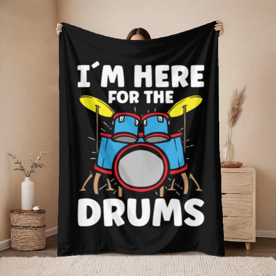 Drummer Drums Music Drum Set Drumming Throw Blankets
