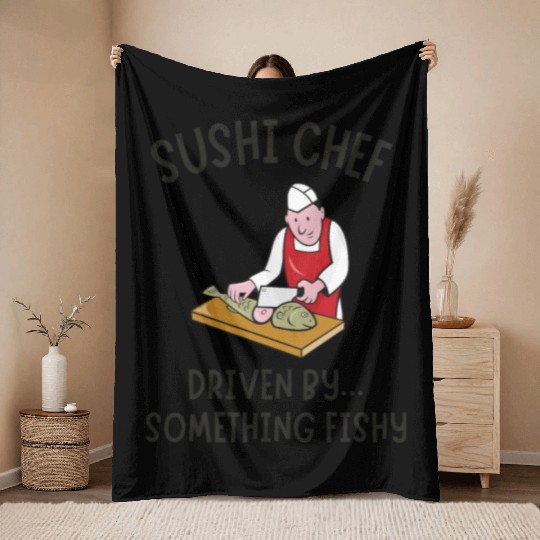 SUSHI CHEF 1 Throw Blankets