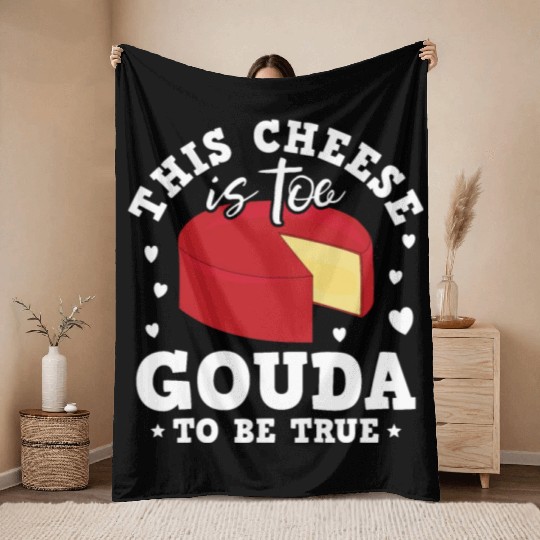 Gouda Cheese Slices charcuterie cheese board Throw Blankets