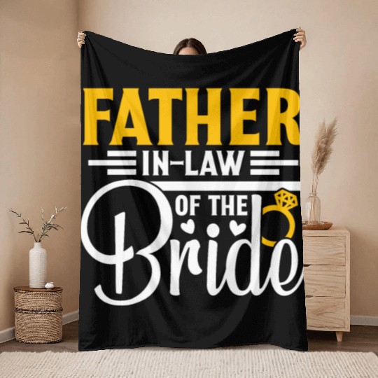 Father in Law Of The Bride Wedding Party Matching Throw Blankets
