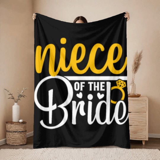 Niece Of The Bride Wedding Party Matching Gift Throw Blankets