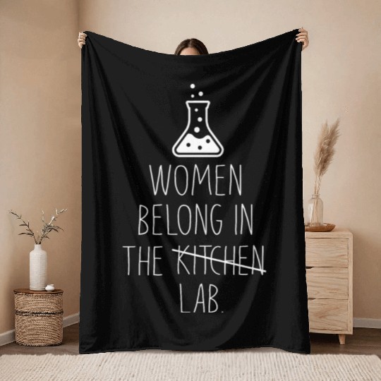 Women Funny Science Chemistry Biology Physics Gift Throw Blankets
