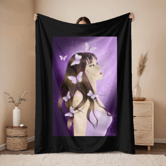 BTS Butterfly Fan Girl Throw Blankets