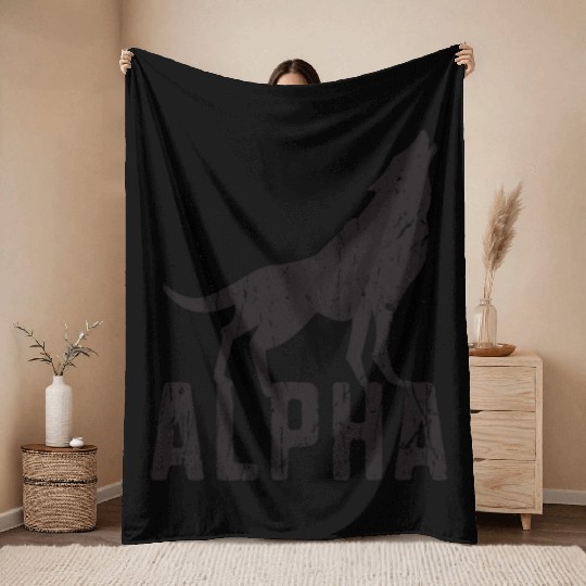 Alpha - wolf lover Throw Blankets