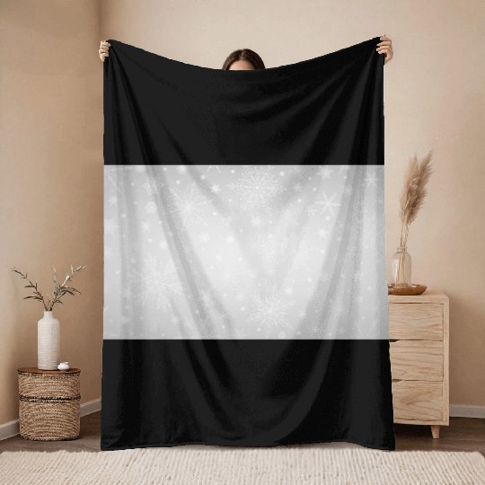 Beautiful Grey Snowflakes Pattern Throw Blankets