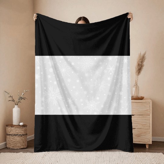 Snowflakes Pattern Grey White Throw Blankets