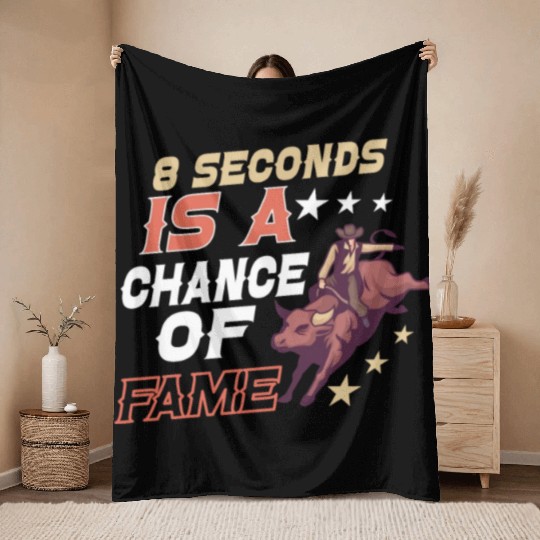 Rodeo Bull Riding Livestock Show Farmer Cattle Throw Blankets