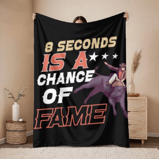 Rodeo Bull Riding Livestock Show Farmer Cattle Throw Blankets