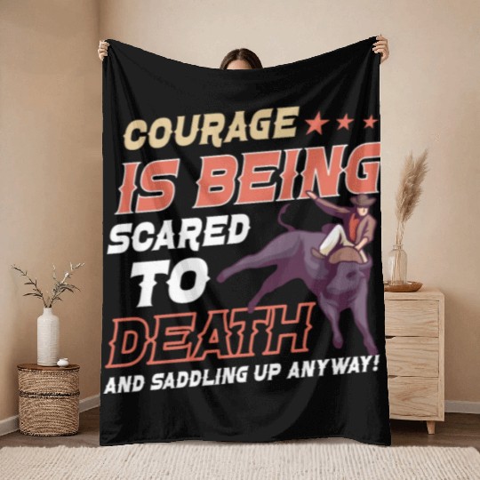 Rodeo Bull Riding Livestock Show Farmer Cattle Throw Blankets