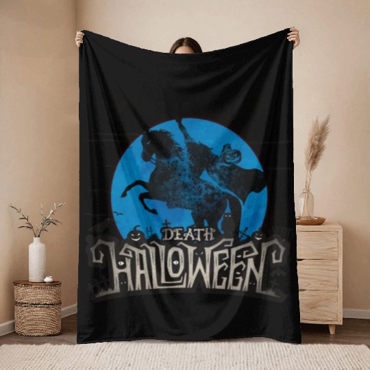 Death Halloween - halloween party Throw Blankets