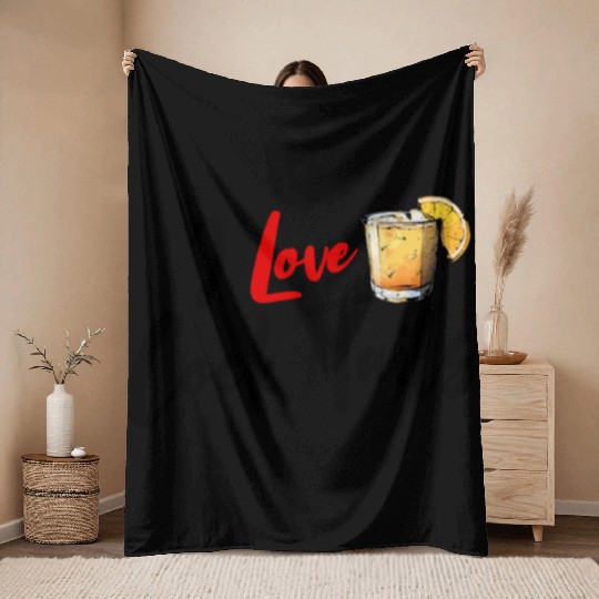 I Love Cock Tails Funny Sassy Cocktails Drinking Throw Blankets