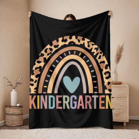 Kindergarten Rainbow Girls Boys Teacher Team Kinde Throw Blankets