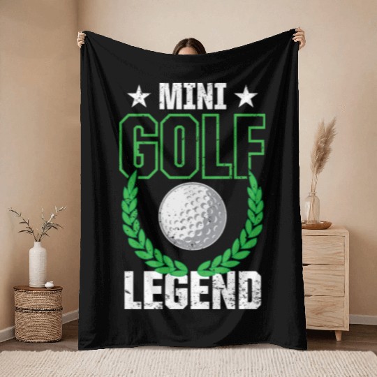 Funny Goofy Mini Golf Quotes Putt Putt Legend Throw Blankets