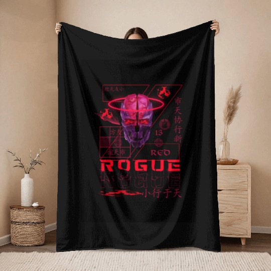 Rogue Black Throw Blankets