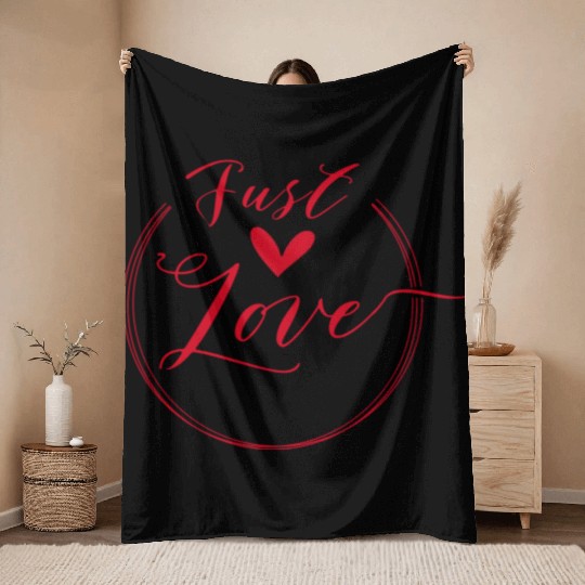 just love red heart Throw Blankets