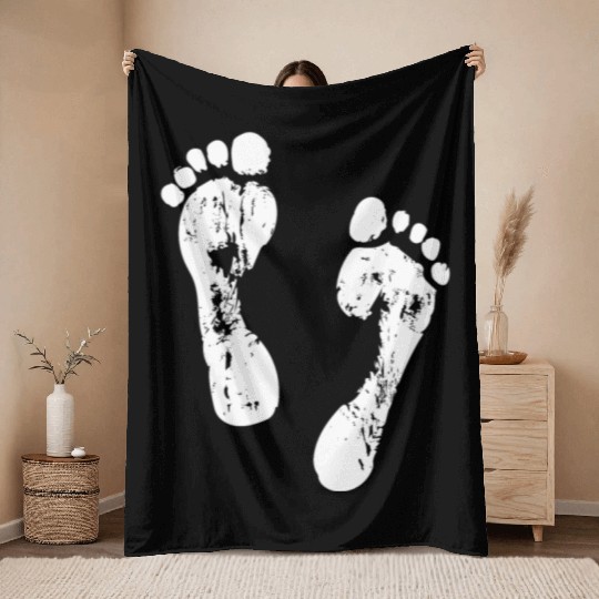 Footprints In The Sand Throw Blankets