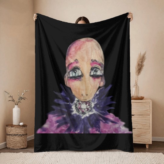 Glamorous baby in violet. Throw Blankets
