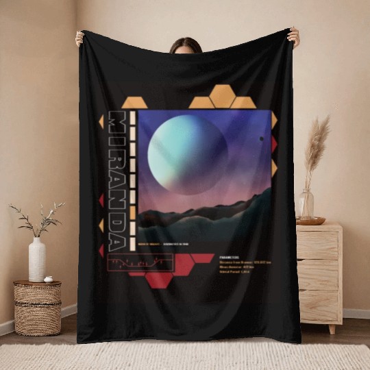 Space astronaut science planets astronomy design Throw Blankets